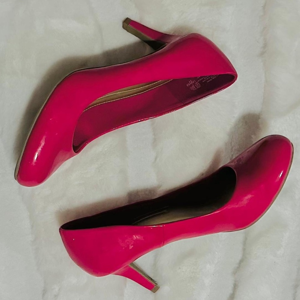 Sexy Hot Pink Round Toes Heels Pump Shoes - Picture 2 of 2
